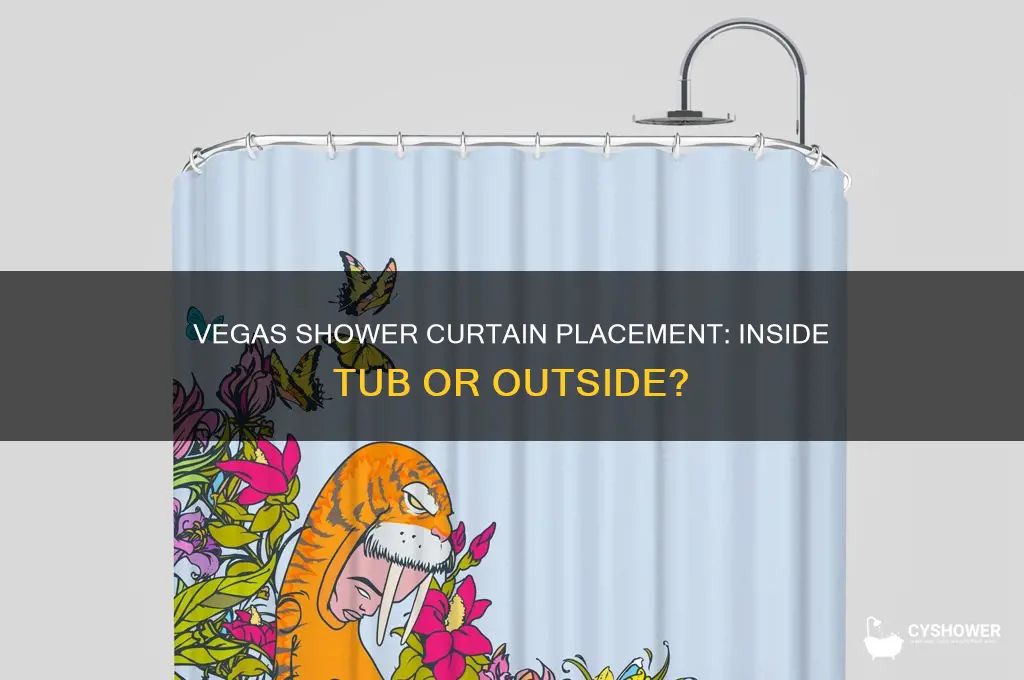 does vegas shower curtain go inside tub