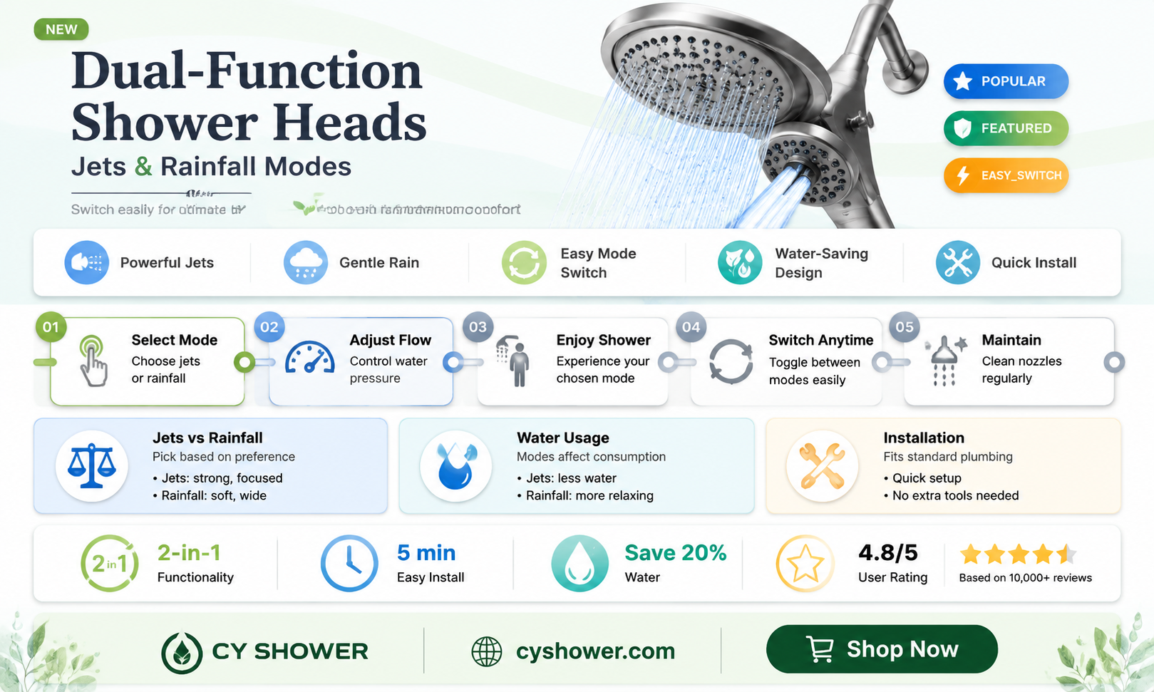 are there shower heads that can be jets and heads