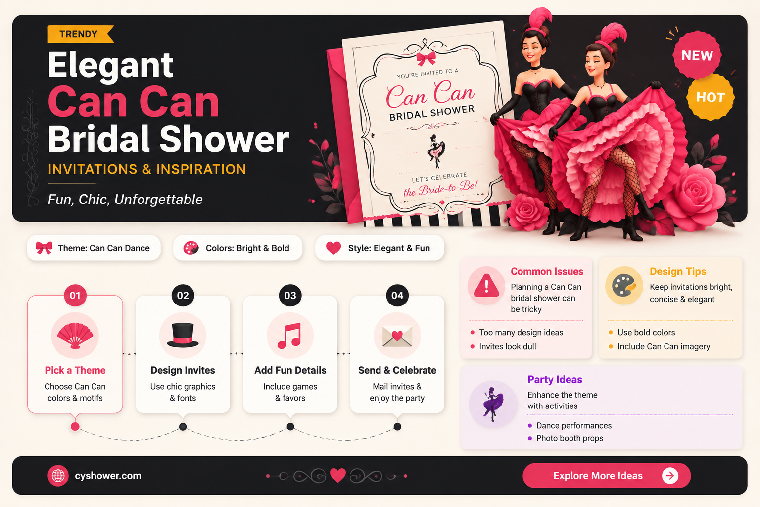 can can bridal shower invitations