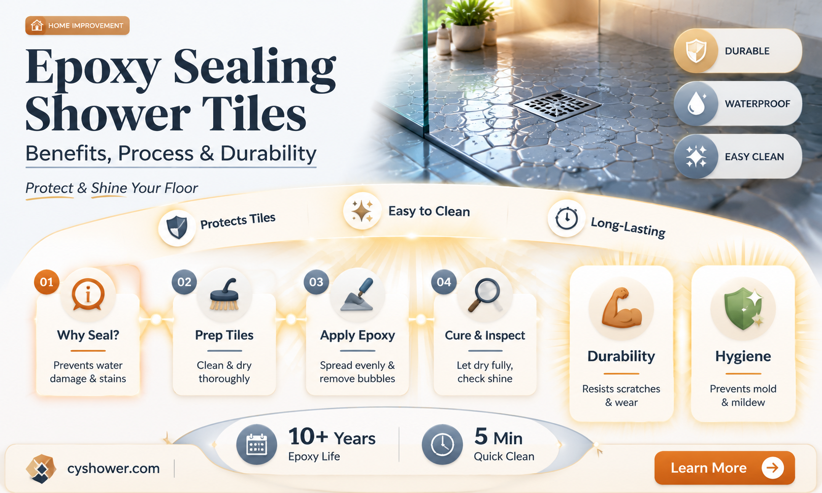 can epoxy seal a shower tile floor