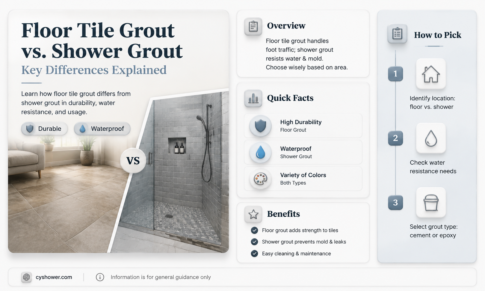 can floor tile grout be used for shower grout