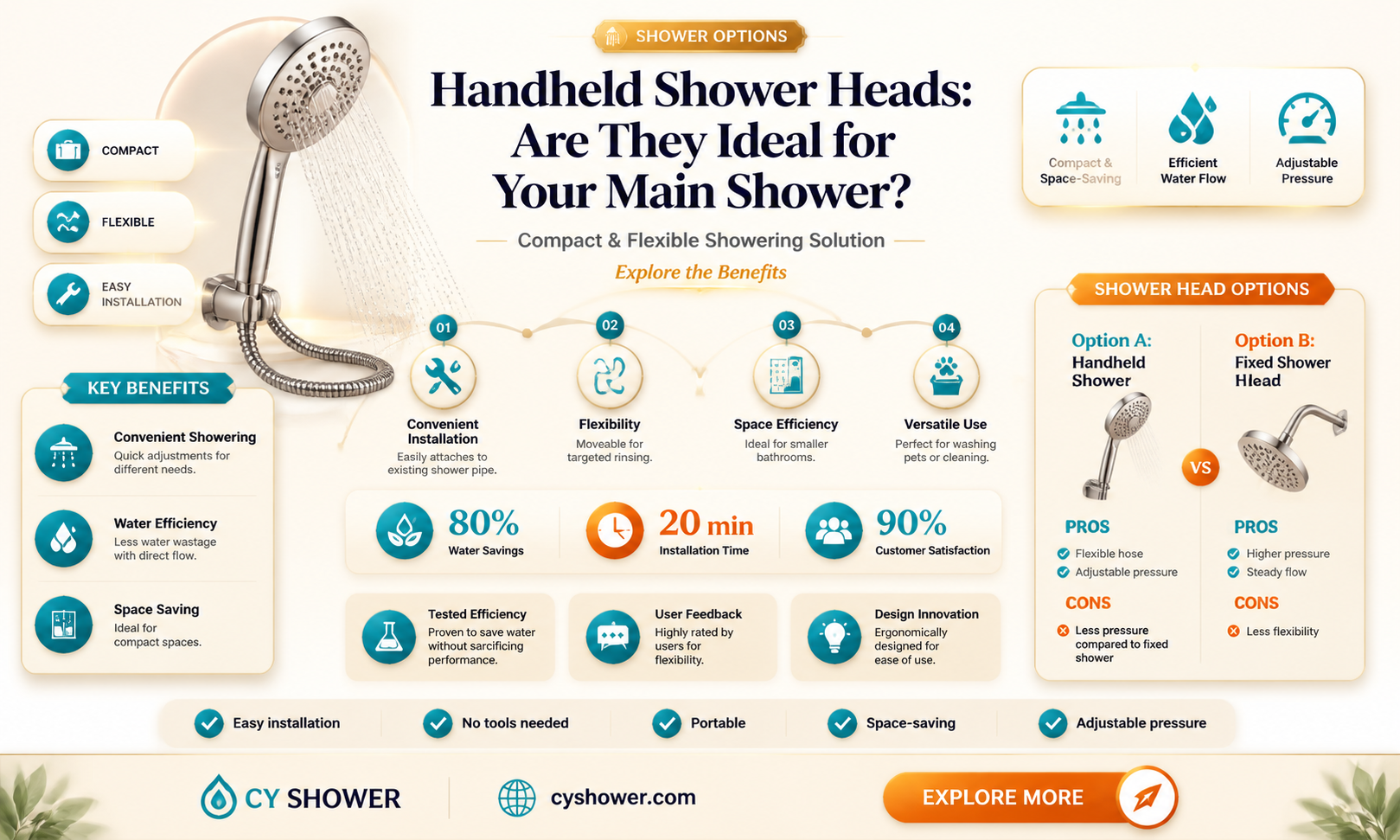 are hand held shower heads good for main shower