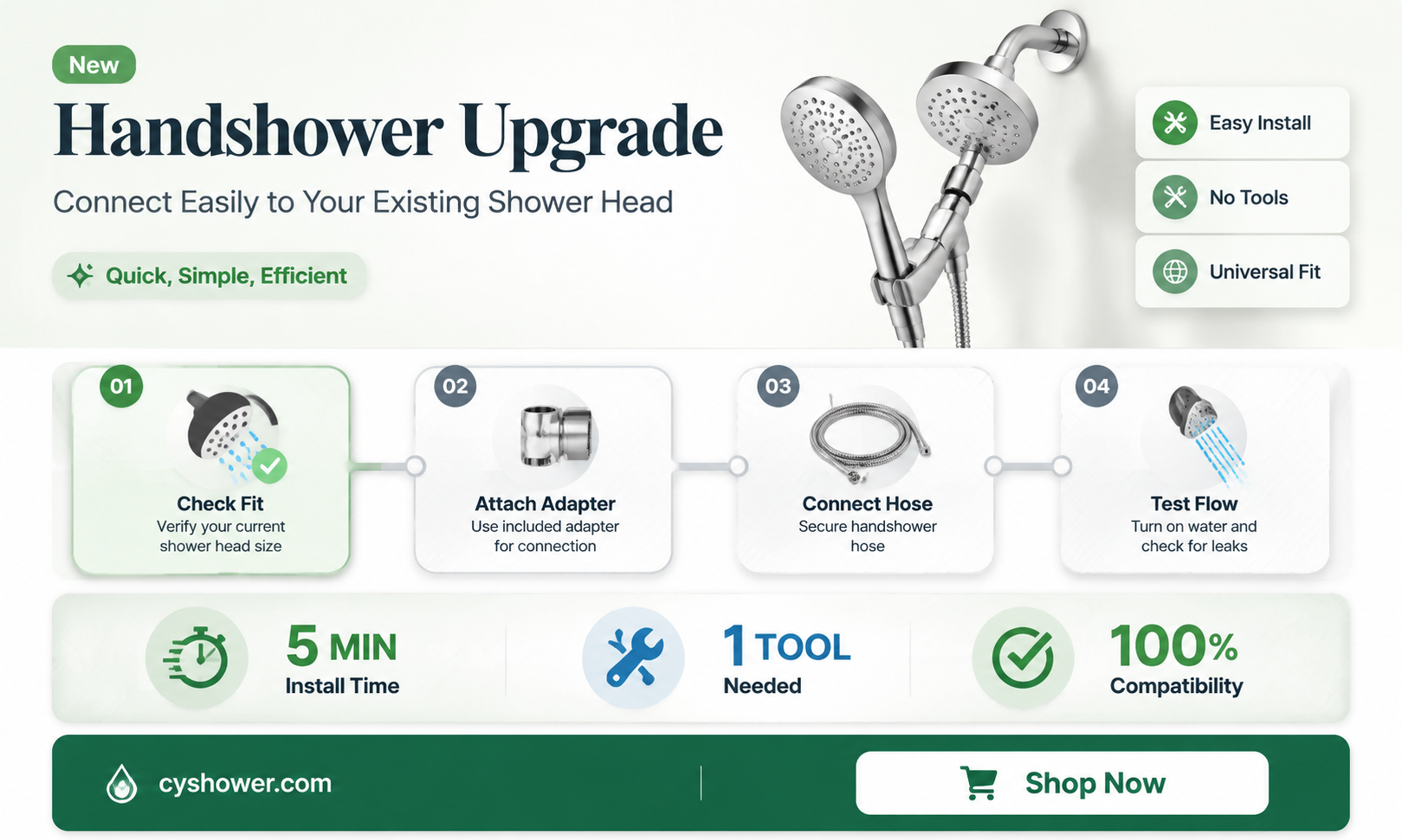 can i connect a handshower to my existing shower head