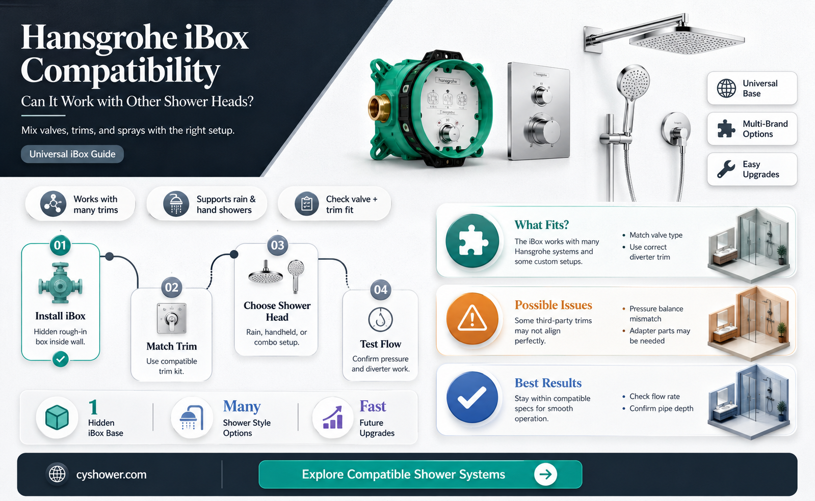 can hansgrohe ibox work with other brand shower heads
