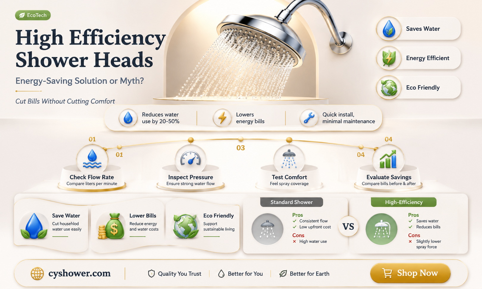 can a high efficiency shower head save energy