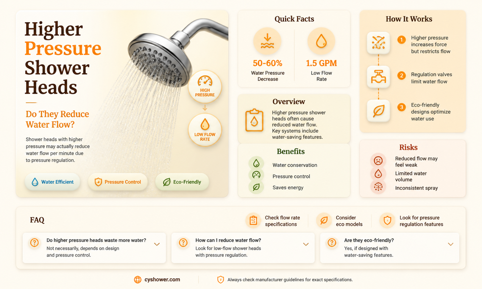 are higher pressure shower heads lower allen per minute