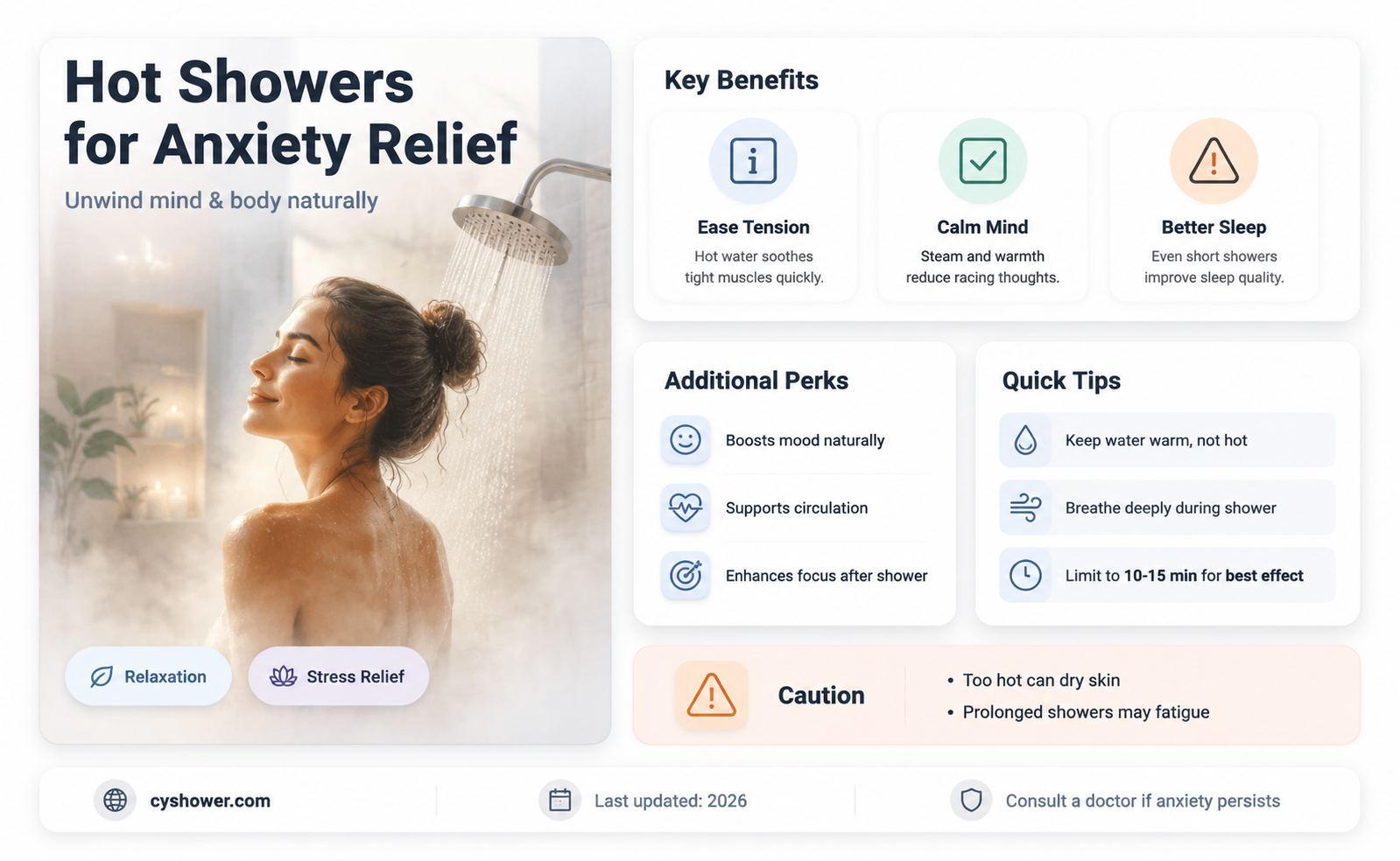 can a hot shower get rid of anxiety