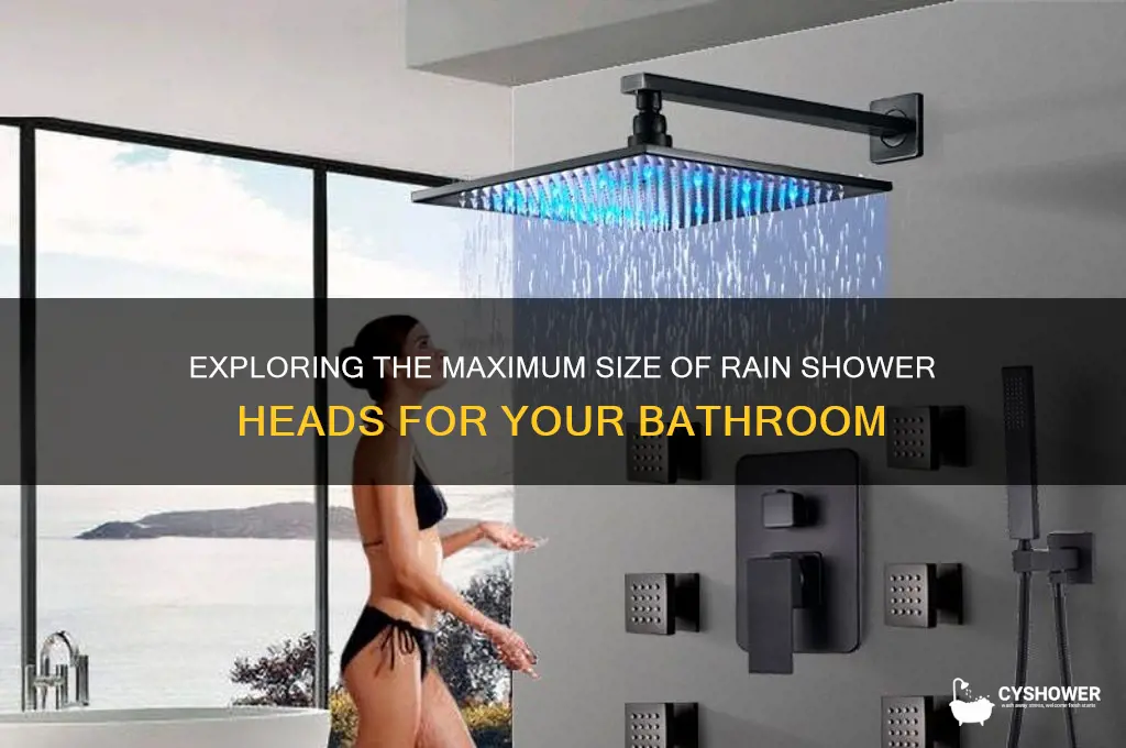 how big can a rain shower head be