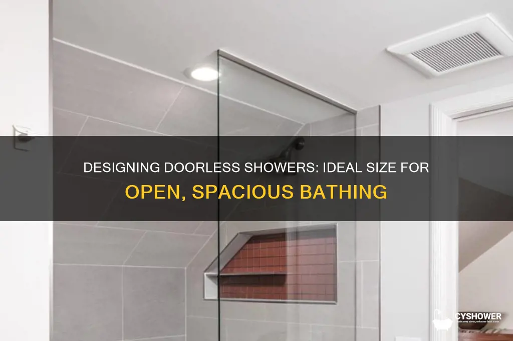 how big of a shower for no doors