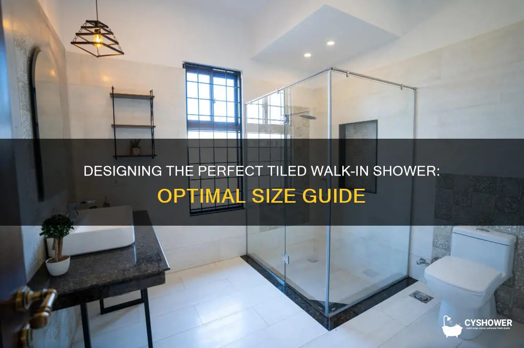 how big to make a tiled walk in shower