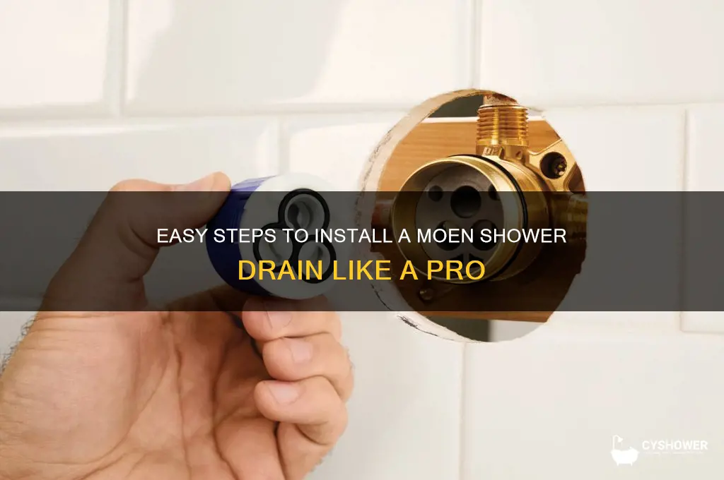 how close moen shower drain