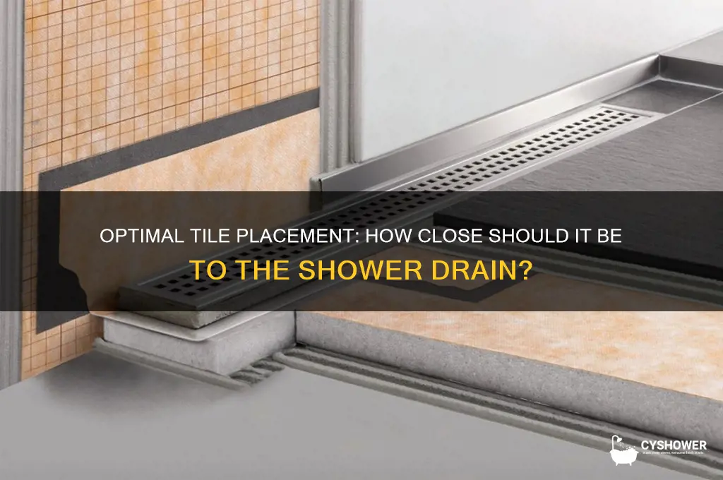 how close should your tile be to the shower drain