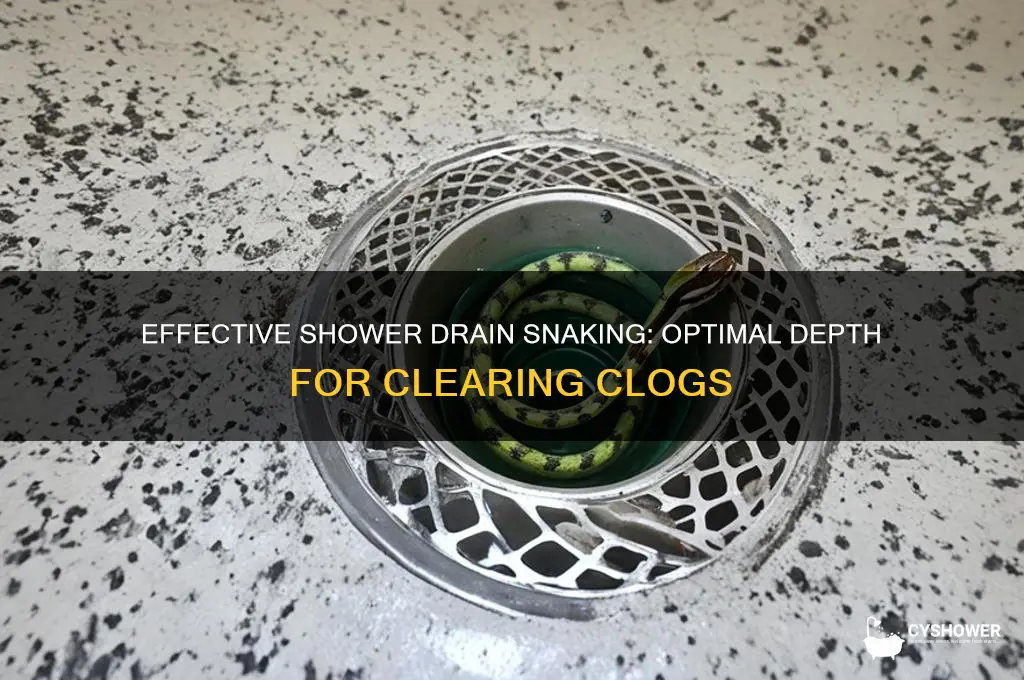 how deep do you need to snake a shower drain