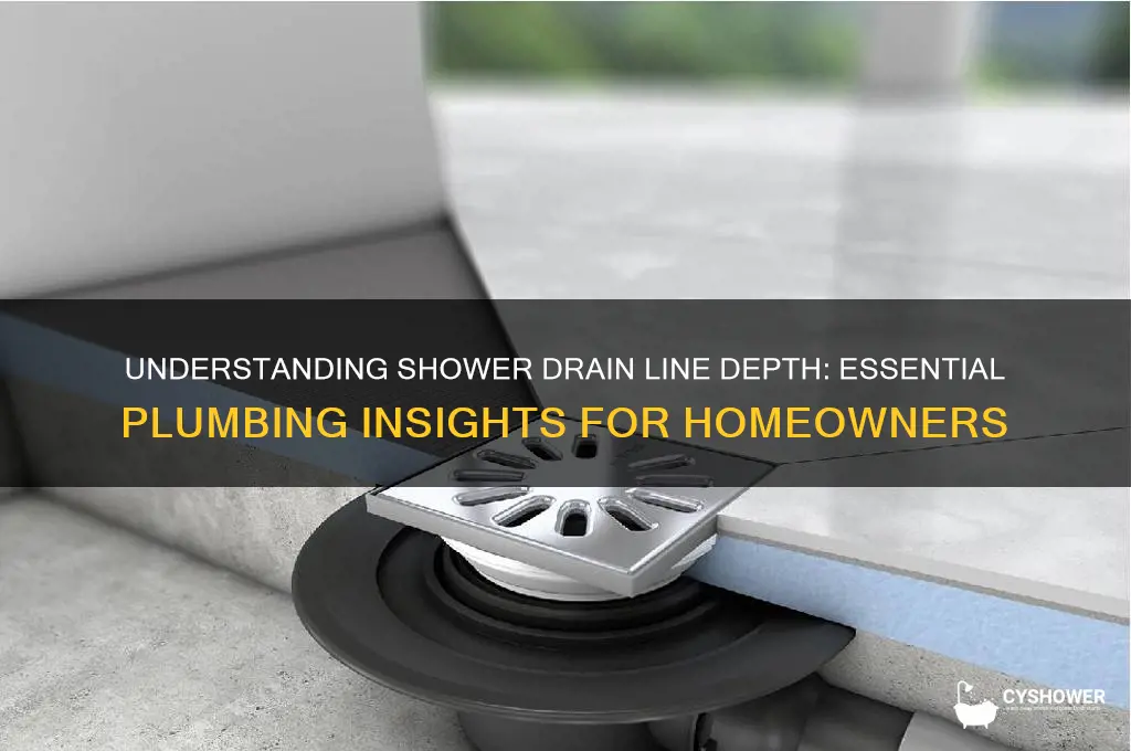 how deep does a drain line from a shower