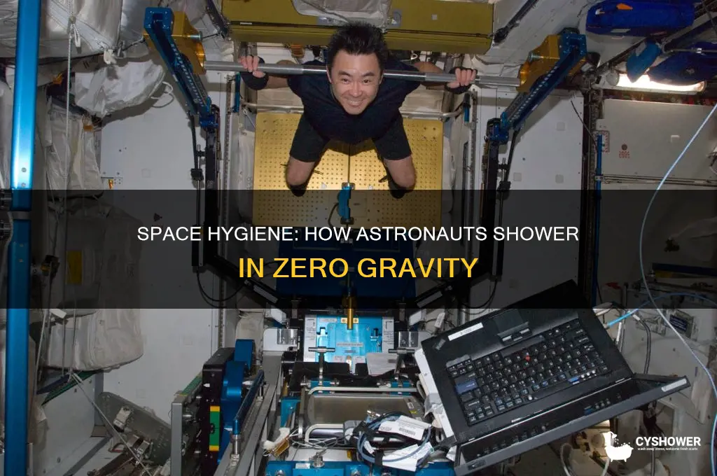 how do astronauts take a shower
