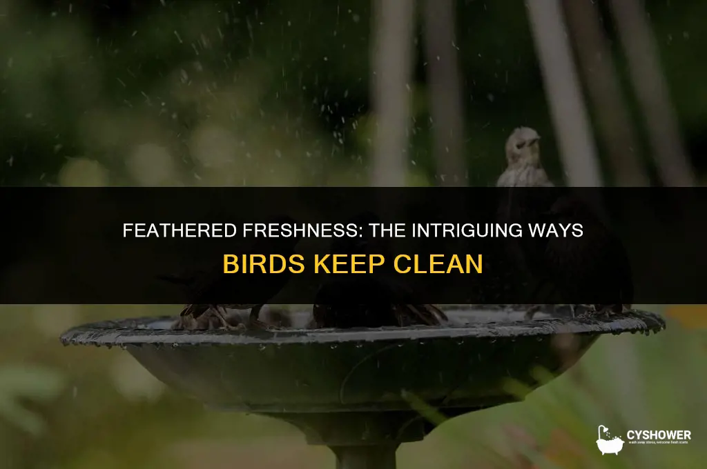how do birds shower