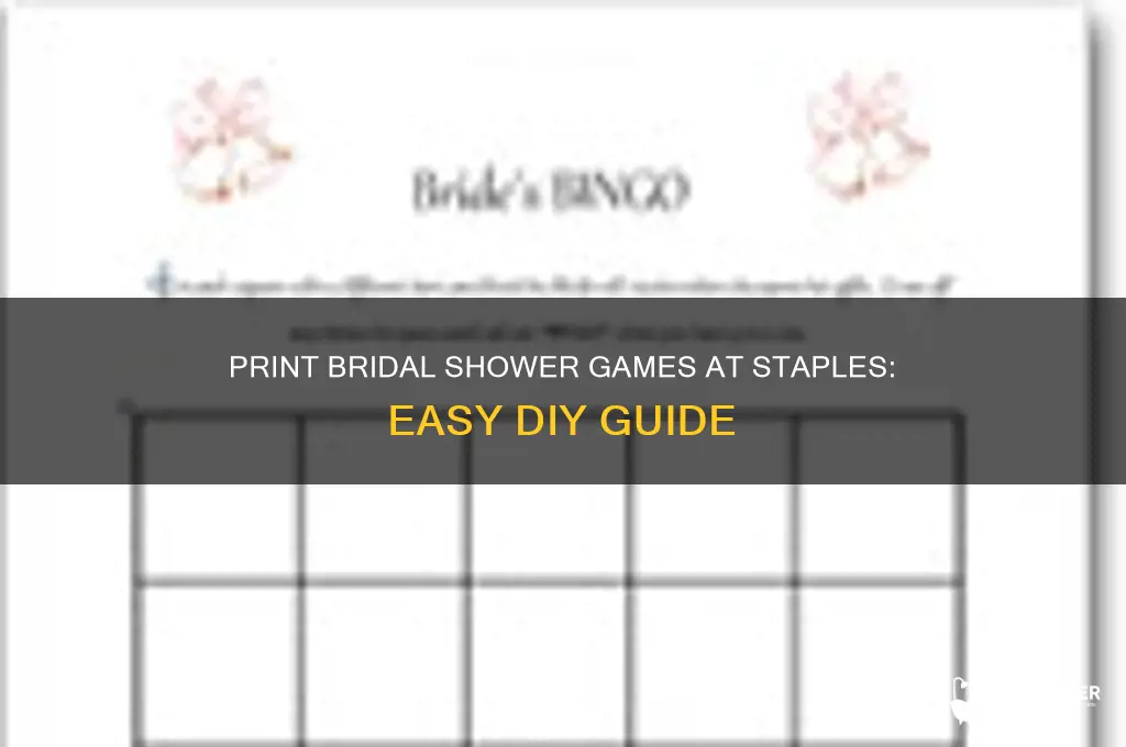 how do i print bridal shower games from staples