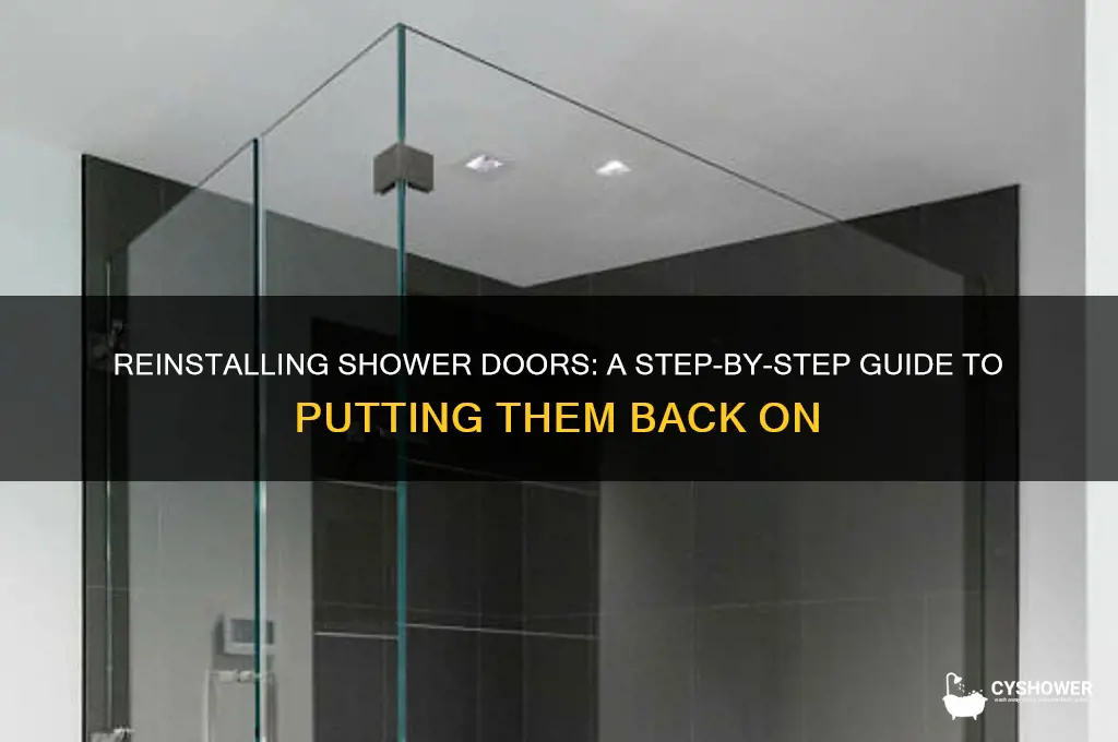 how do i put the shower doors ba k on