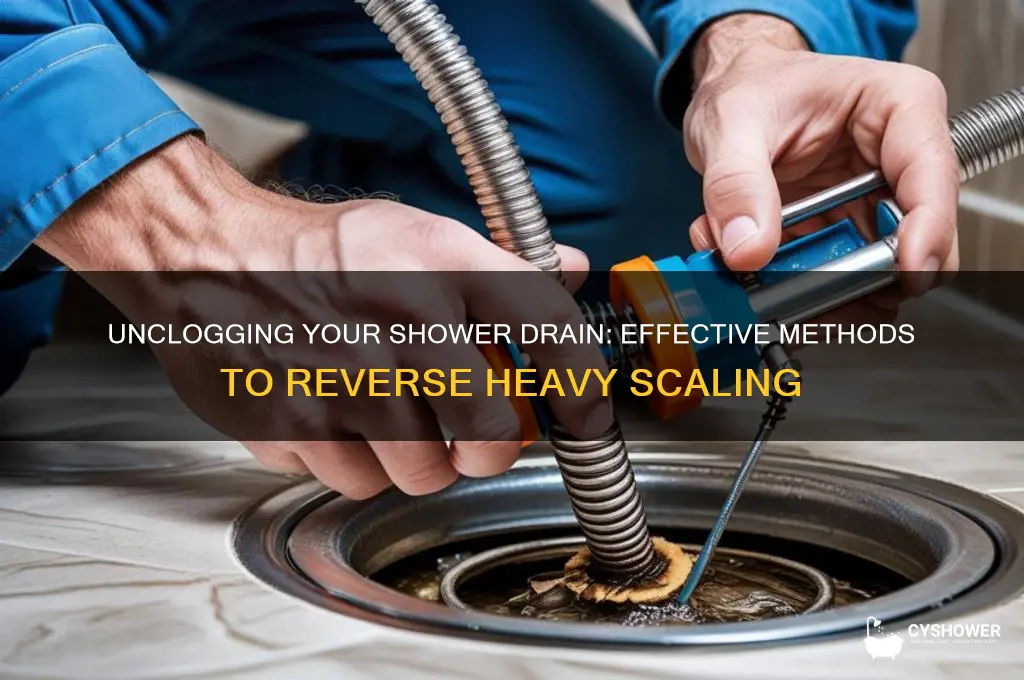 how do i unscale a heavily scaled shower drain