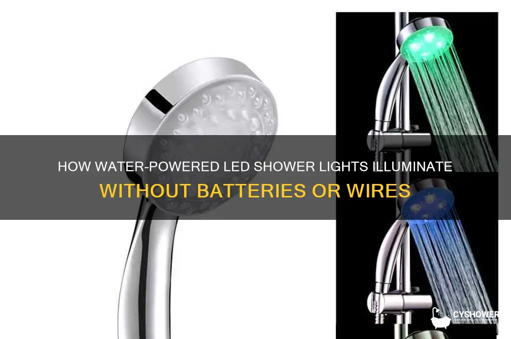 how do water powered led shower lights work