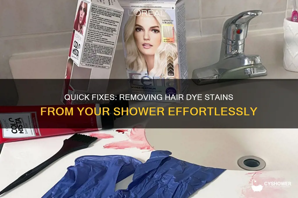 how do you get hair dye out of the shower