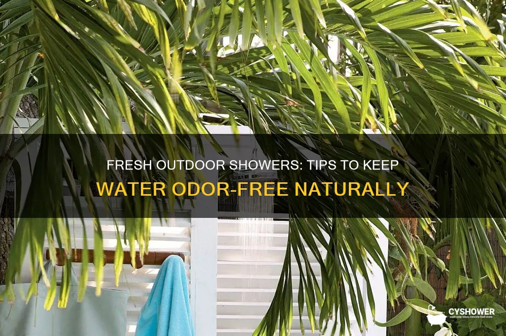 how do you get water for outdoor shower not tosmell