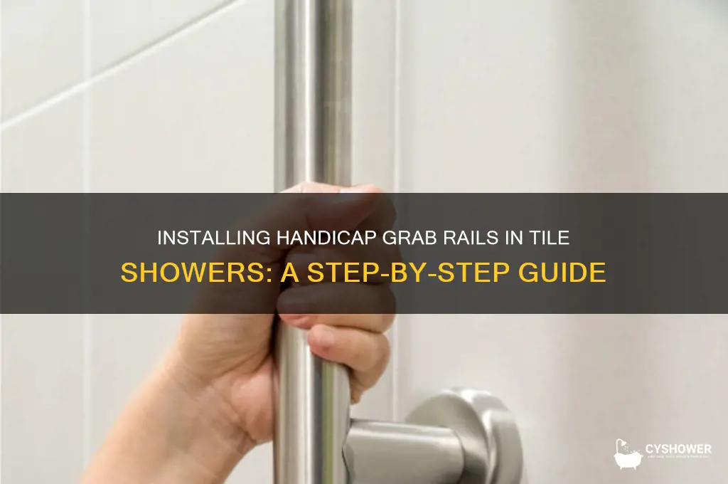 how do you install handicap grab rail in tile shower