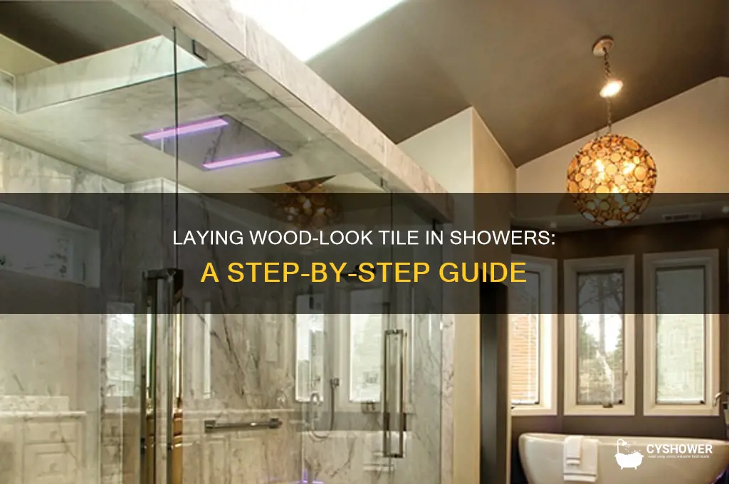 how do you lay wood look tile in a shower