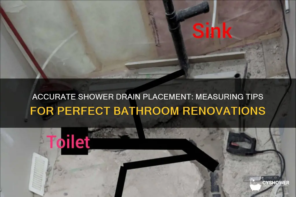 how do you measure the location of a shower drain