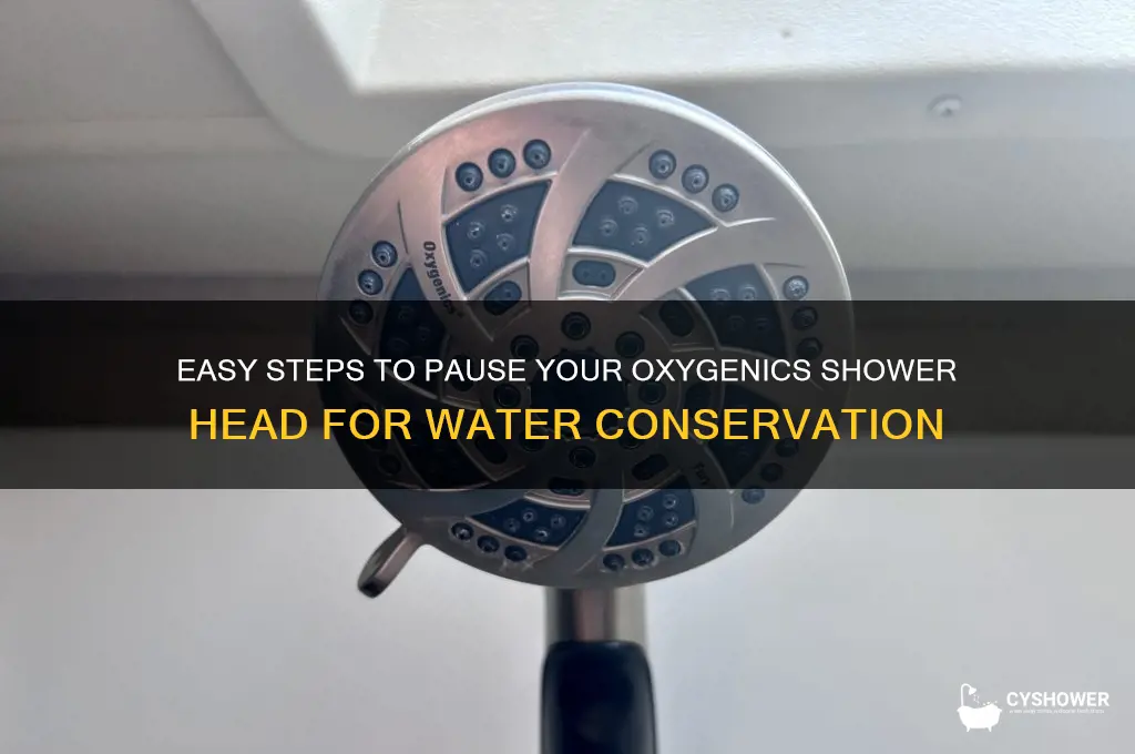 how do you pause the oxygenics shower head