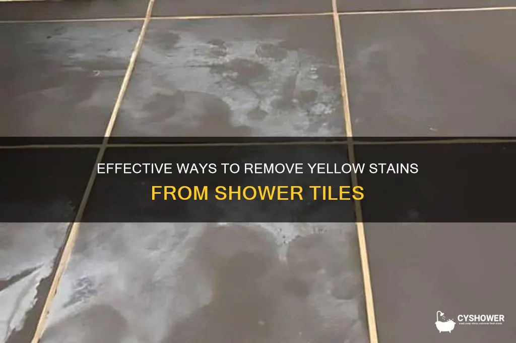 how do you remove yellow stains from shower tiles