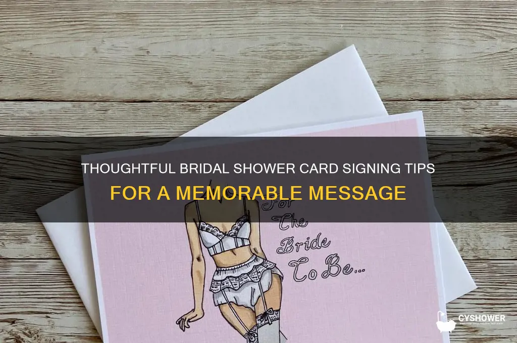 how do you sign a bridal shower card