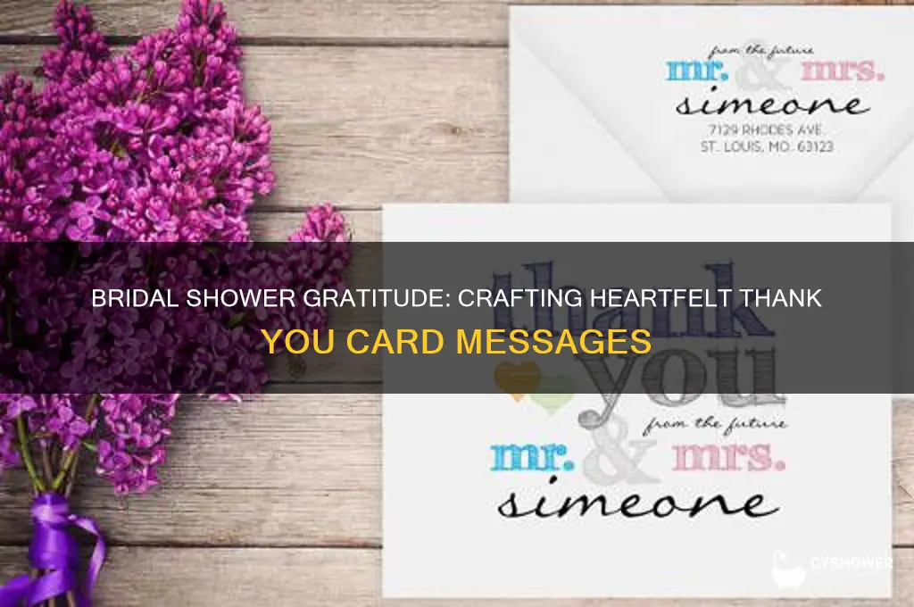 how do you write bridal shower thank you cards