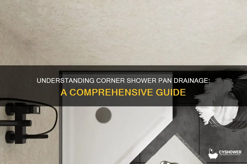 how does a corner shower pan drain