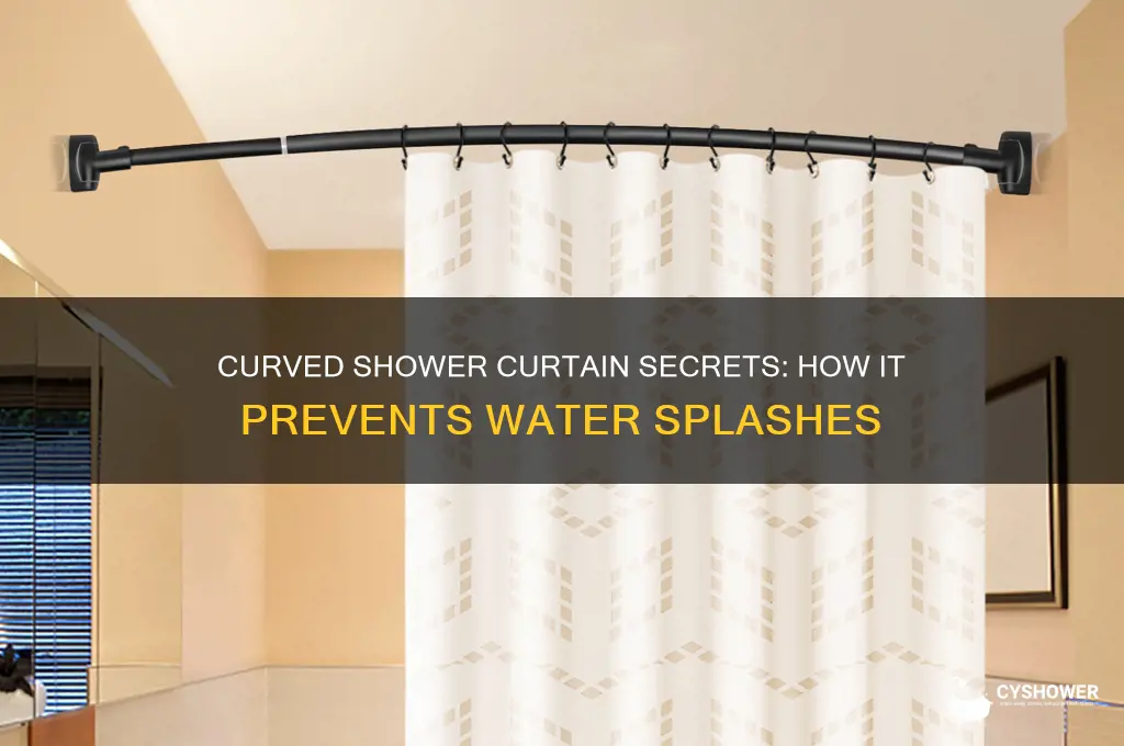 how does a curved shower curtain work