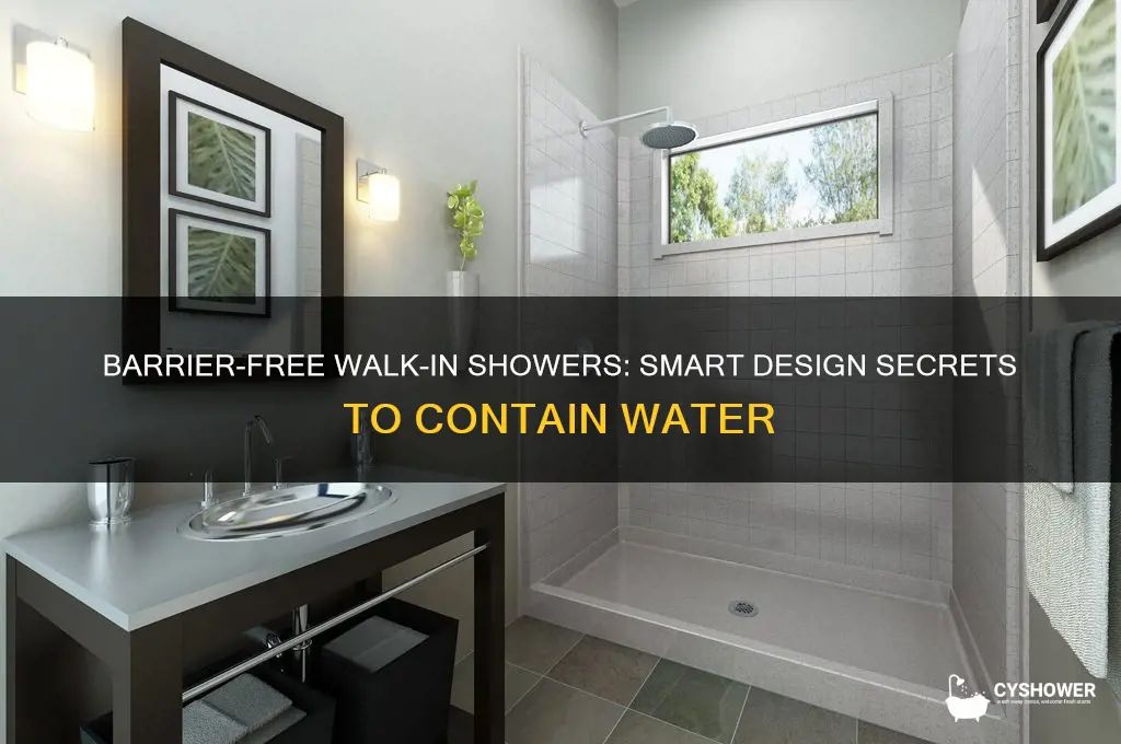 how does barrier free walk in shower keep water in
