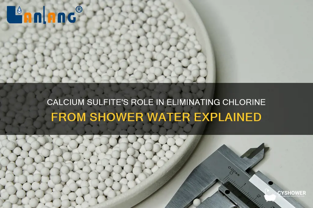 how does calcium sulfite remove cholorine from shower water