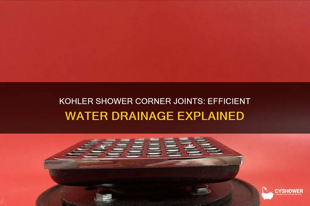how does kohler shower corner joints drain water