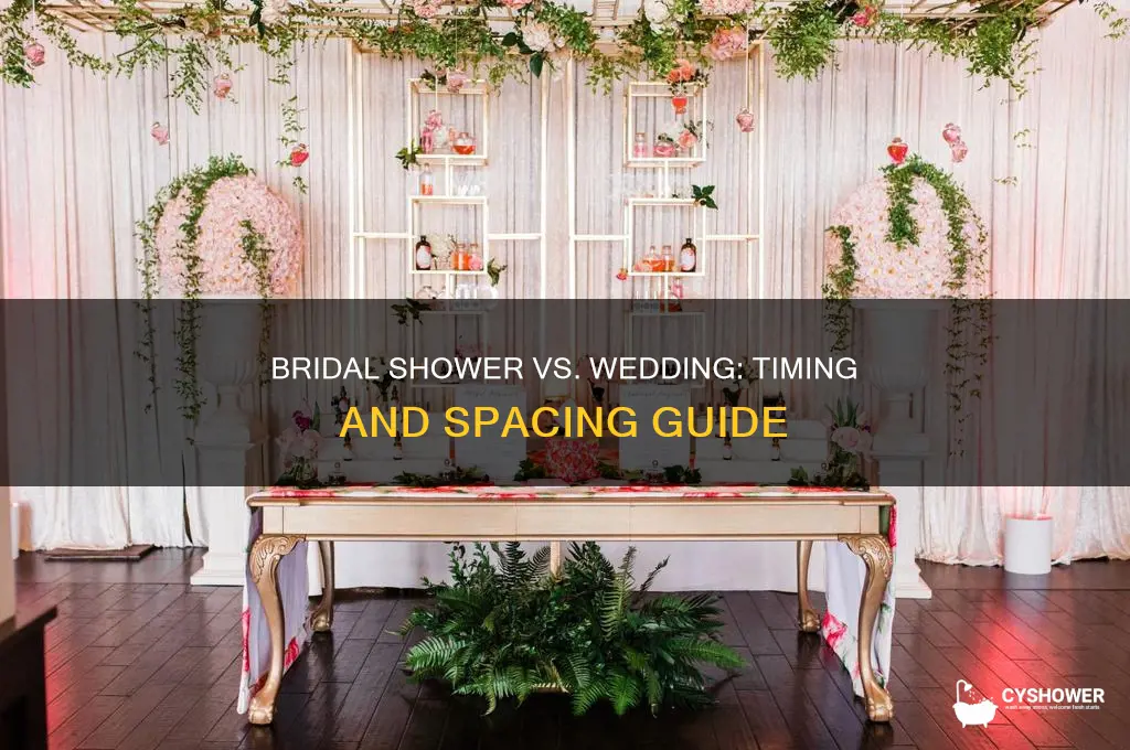 how far apart is wedding and bridal shower
