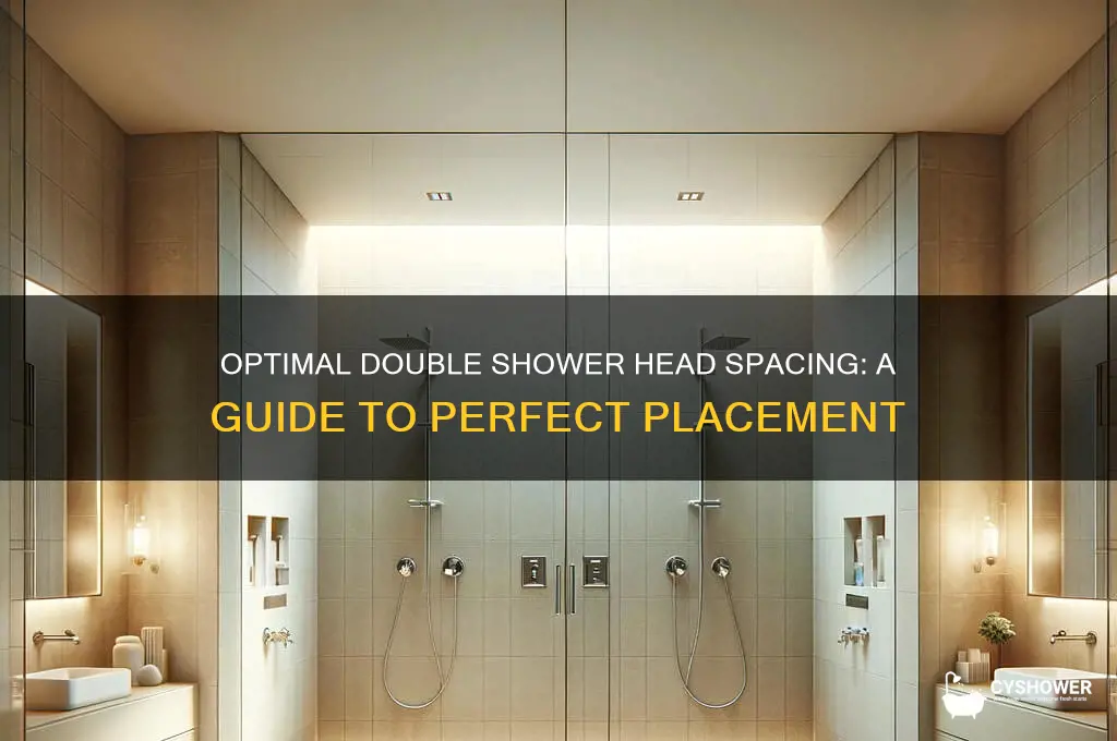 how far apart should double shower heads be