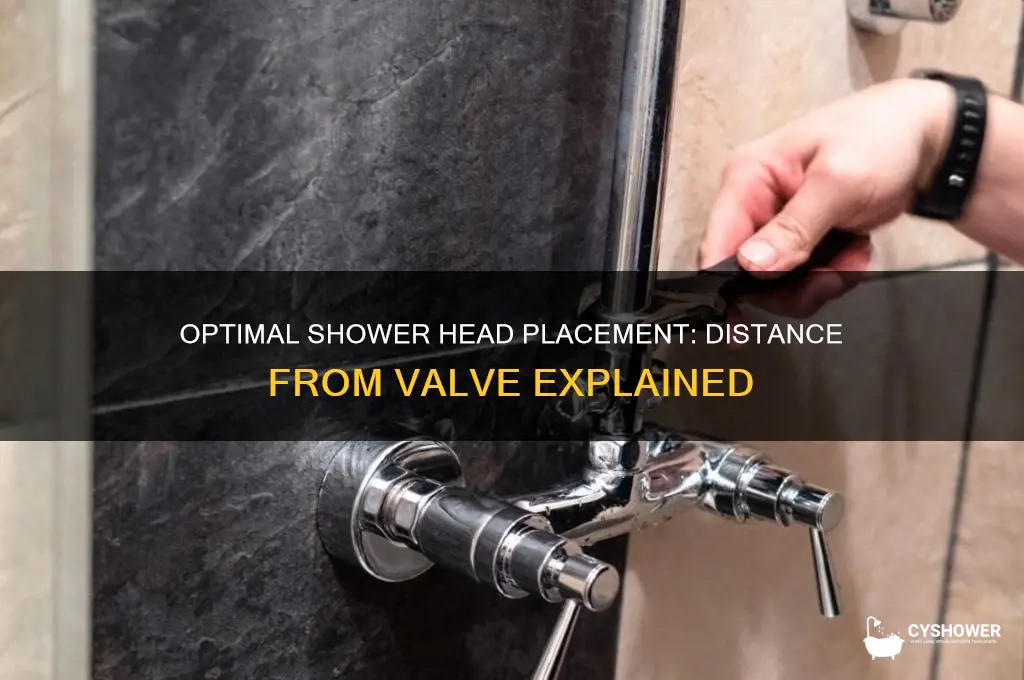 how far can a shower head be from valve