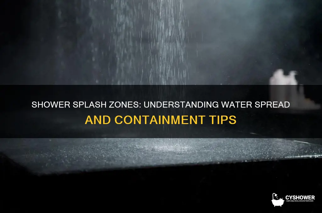 how far does shower water splash