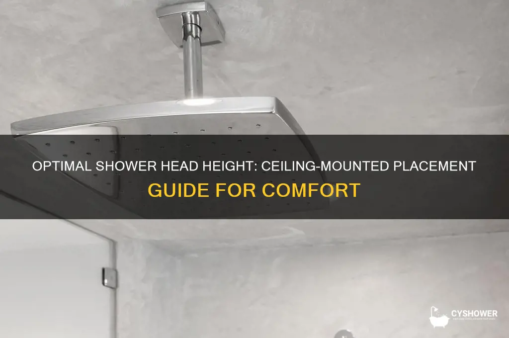 how far from ceiling is mounted shower head