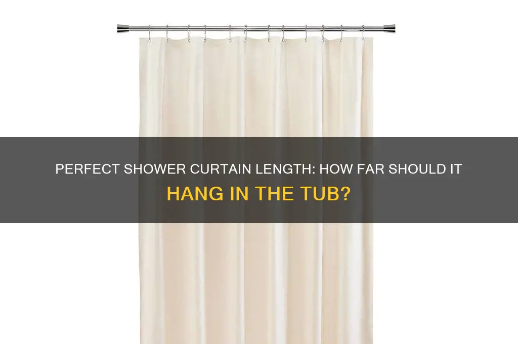 how far into the tub should a shower curtain hang