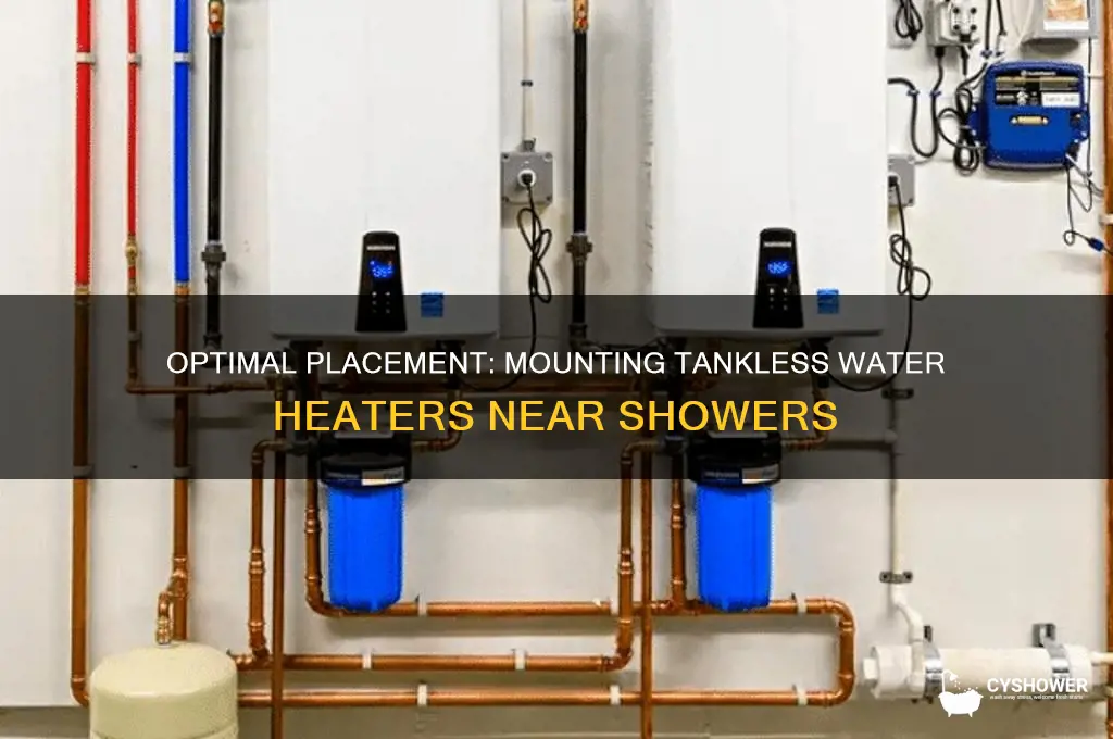 how far mount tankless water heater from shower