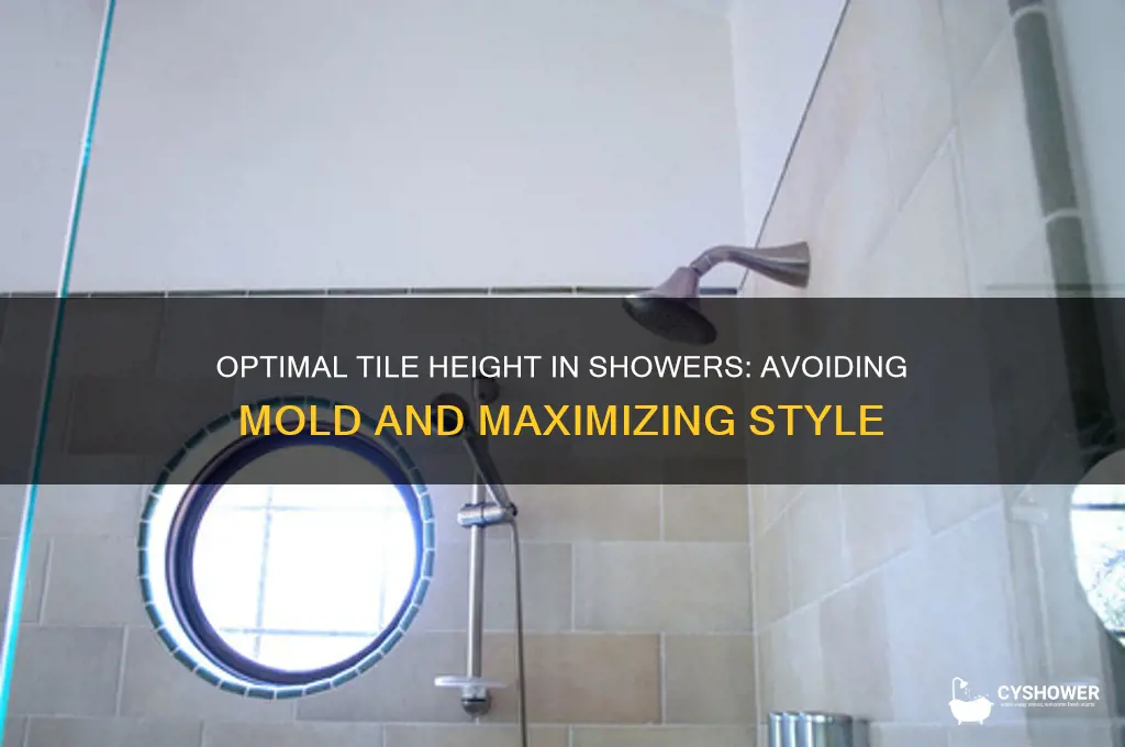how far should tile go up in shower
