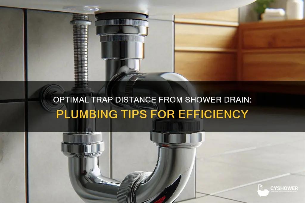 how far should trap be from shower drain
