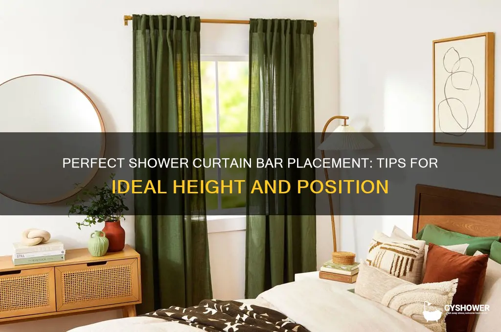 how far should you put shower curtain bar