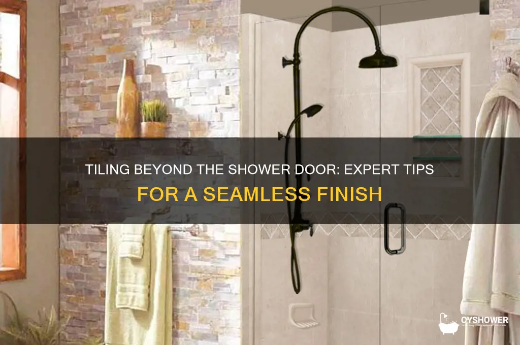 how far to tile past shower door