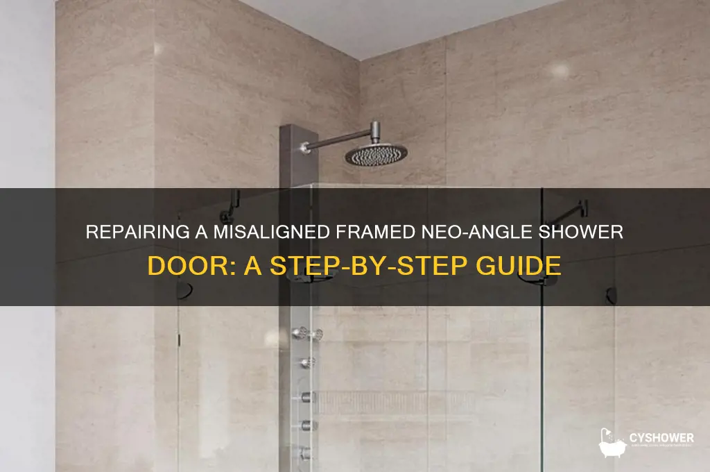 how fix framed neo-angle shower door that lost